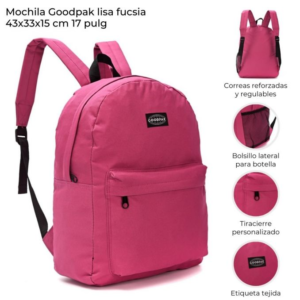 MOCHILA GOODPAK FUCSIA 43*33*15cm 17" 37531 CBR.4.21 A49