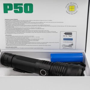 LINTERNA P-50 C/BATERIA 18650 TACTICA RECARGABLE 2-451 CBR.6.93 A49
