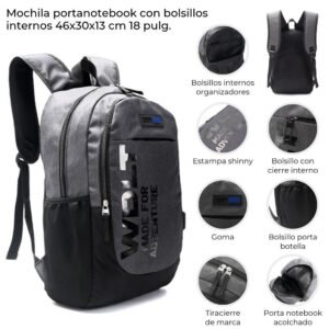 MOCHILA PORTA NOTEBOOK 46*30*13cm 18" 42848 CBR.7.91 A49