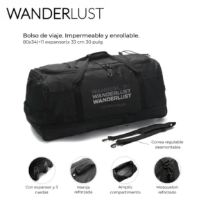 BOLSO DE VIAJE ENROLLABLE 80x34x33 3 RUEDAS 40555 CBR.24.01 A49
