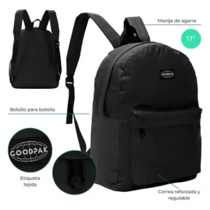 MOCHILA GOODPAK NEGRA 31*27*10,5cm 12" 42266 CBR.3.23 A49