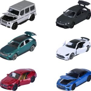AUTO COLECCION MAJORE BMW CARS 6-ASST.FREEWHEEL. DIECAST.OPENING PRTS.SUSPENSION.RUBBERTIRES C.6.85 A49